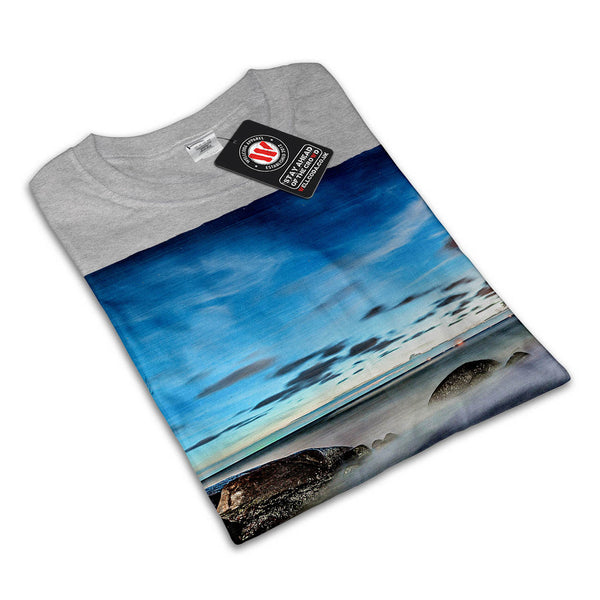 Foggy Sea Shore Womens T-Shirt
