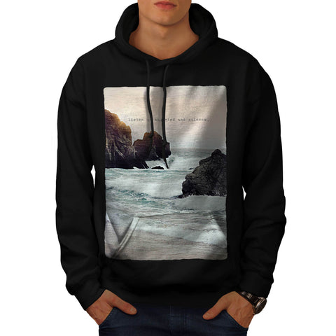 Mountain Rock Beach Mens Hoodie