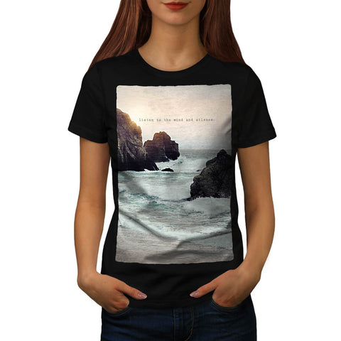 Mountain Rock Beach Womens T-Shirt