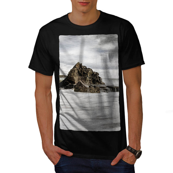 Foggy Sea Shore Mens T-Shirt