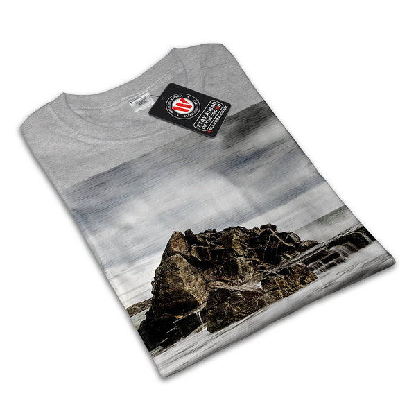 Foggy Sea Shore Womens T-Shirt