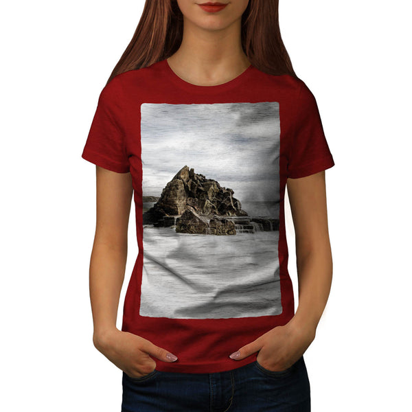 Foggy Sea Shore Womens T-Shirt