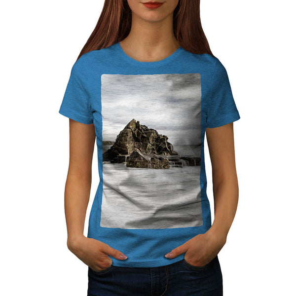 Foggy Sea Shore Womens T-Shirt