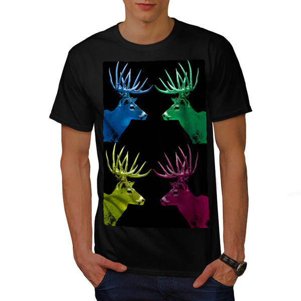 Collage Deer Colour Mens T-Shirt