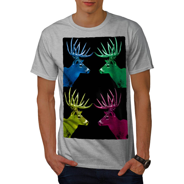 Collage Deer Colour Mens T-Shirt