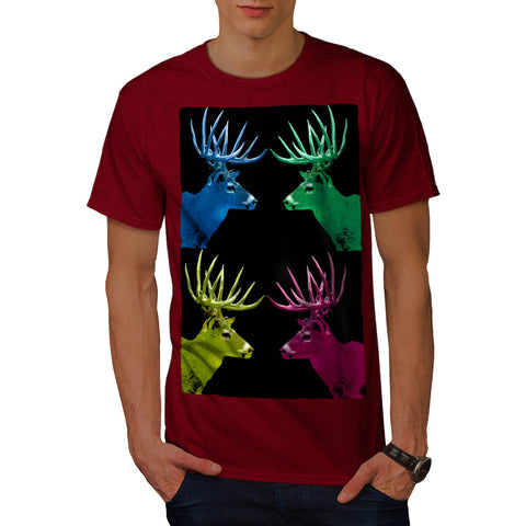 Collage Deer Colour Mens T-Shirt
