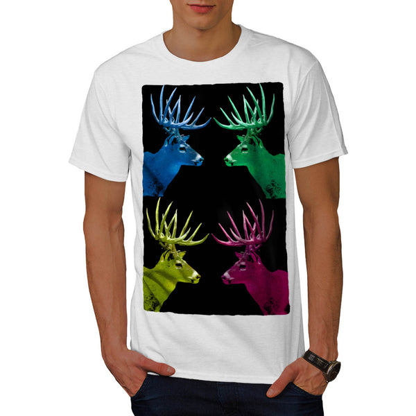 Collage Deer Colour Mens T-Shirt