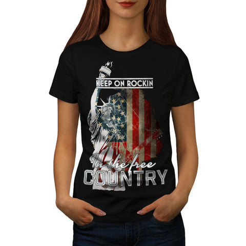 Keep On Rocking USA Womens T-Shirt