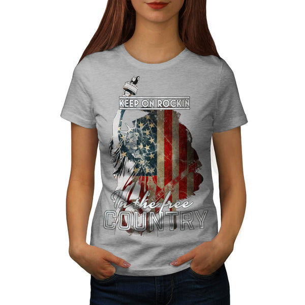 Keep On Rocking USA Womens T-Shirt