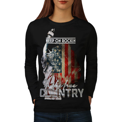 Keep On Rocking USA Womens Long Sleeve T-Shirt