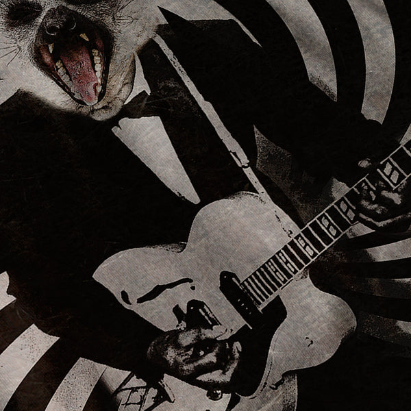 Rock Music Raccoon Womens Hoodie