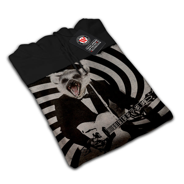 Rock Music Raccoon Womens Hoodie