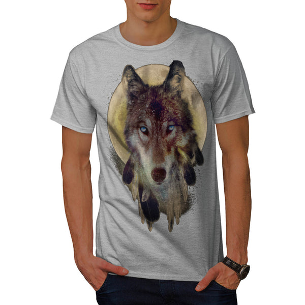 Wolf Dream Catcher Mens T-Shirt