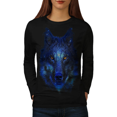 Wild Wolf Pixel Life Womens Long Sleeve T-Shirt