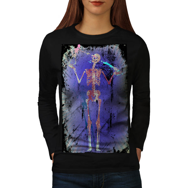 Skull Zombie Body Womens Long Sleeve T-Shirt