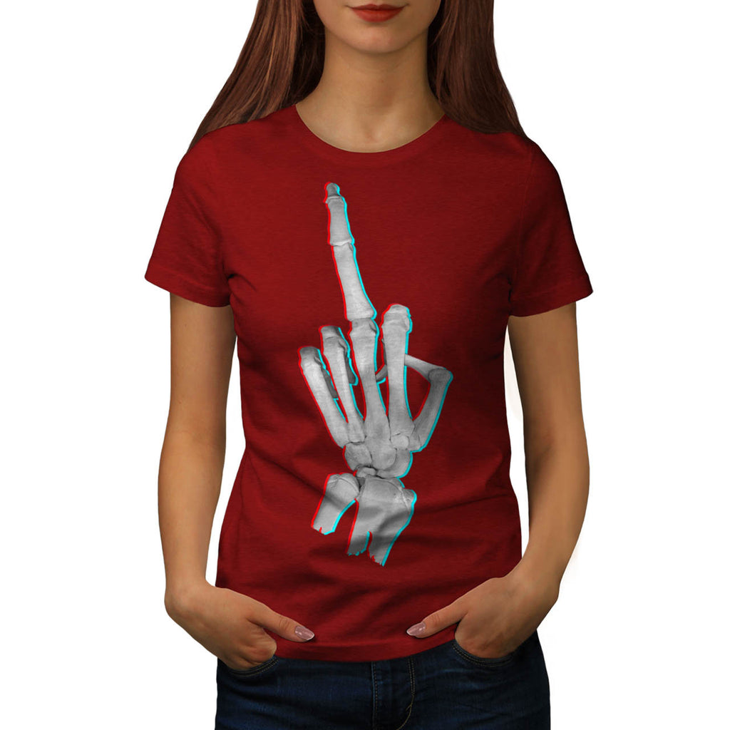 Middle Finger Hand Womens T-Shirt