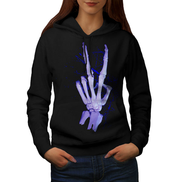 Peace Sign Skeleton Womens Hoodie