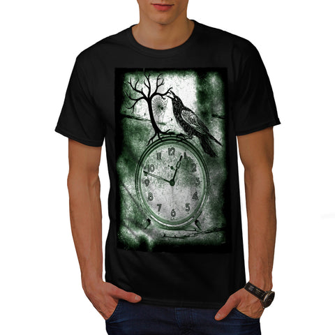 Crow Clock Time Old Mens T-Shirt