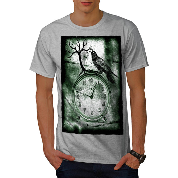 Crow Clock Time Old Mens T-Shirt