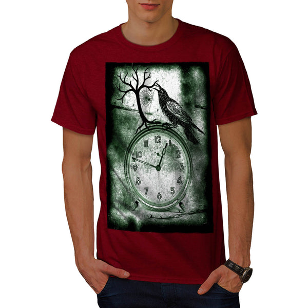 Crow Clock Time Old Mens T-Shirt