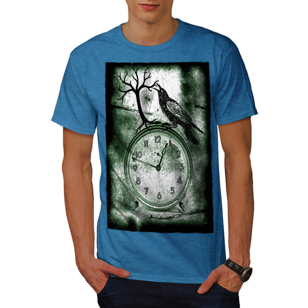 Crow Clock Time Old Mens T-Shirt