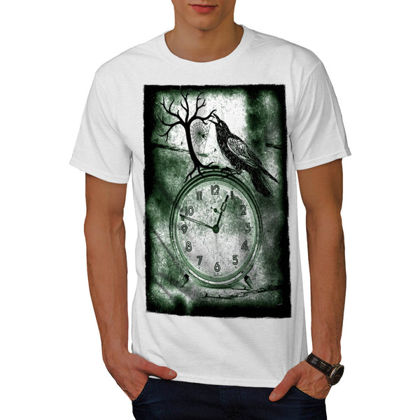 Crow Clock Time Old Mens T-Shirt