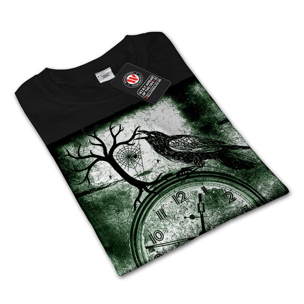 Crow Clock Time Old Womens Long Sleeve T-Shirt