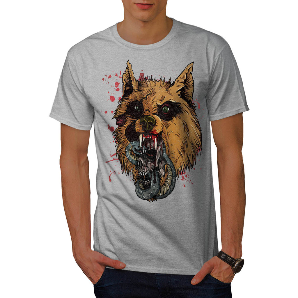 Wild Wolf Skull Kill Mens T-Shirt