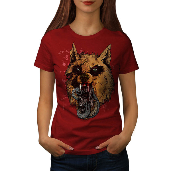 Wild Wolf Skull Kill Womens T-Shirt
