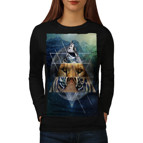 Animal Eye Triangle Womens Long Sleeve T-Shirt