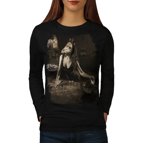 Giraffe Casino Play Womens Long Sleeve T-Shirt