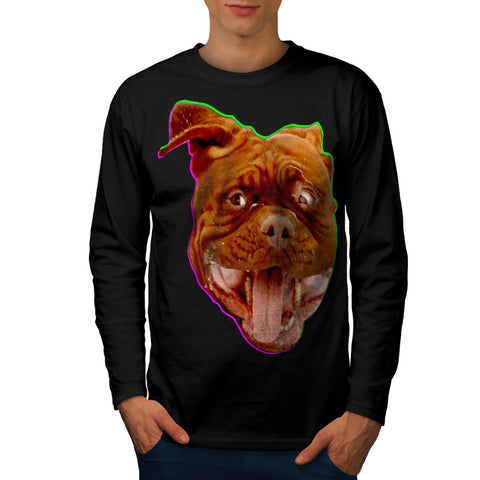 Funny Dog Emotion Mens Long Sleeve T-Shirt