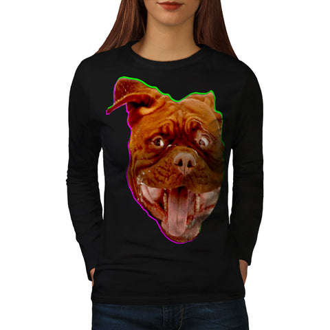 Funny Dog Emotion Womens Long Sleeve T-Shirt