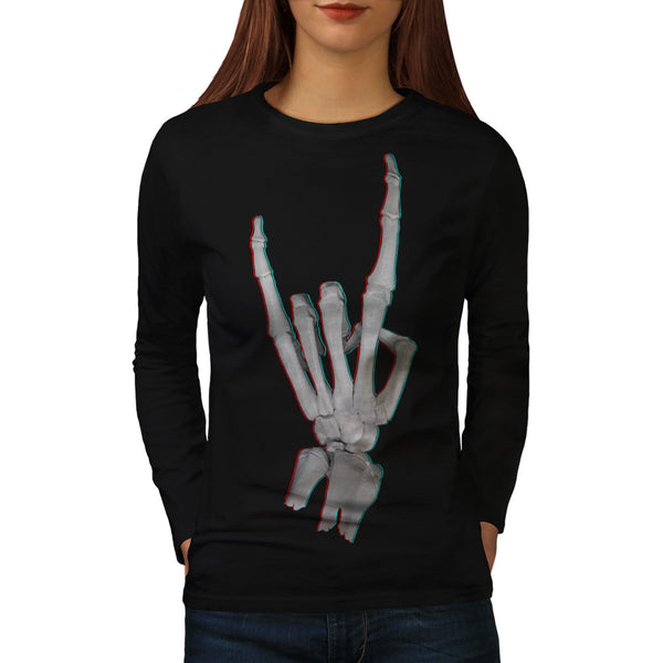 Skeleton Rock&Roll Womens Long Sleeve T-Shirt