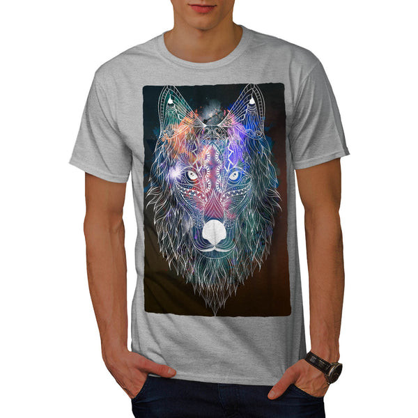 Hipster Wolf Head Mens T-Shirt