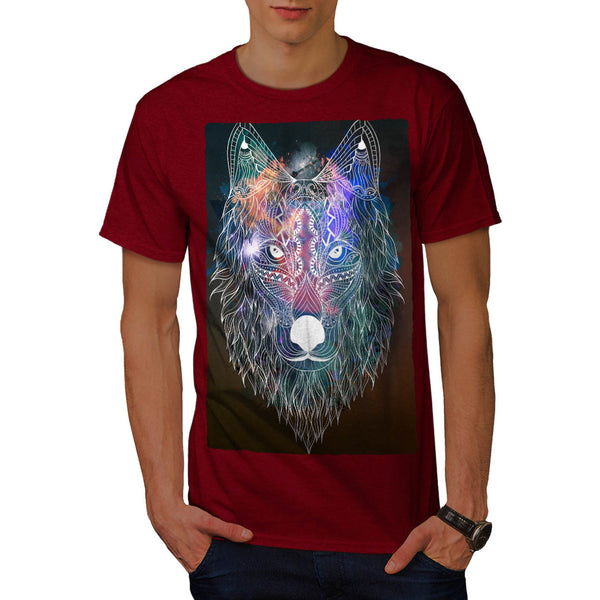Hipster Wolf Head Mens T-Shirt