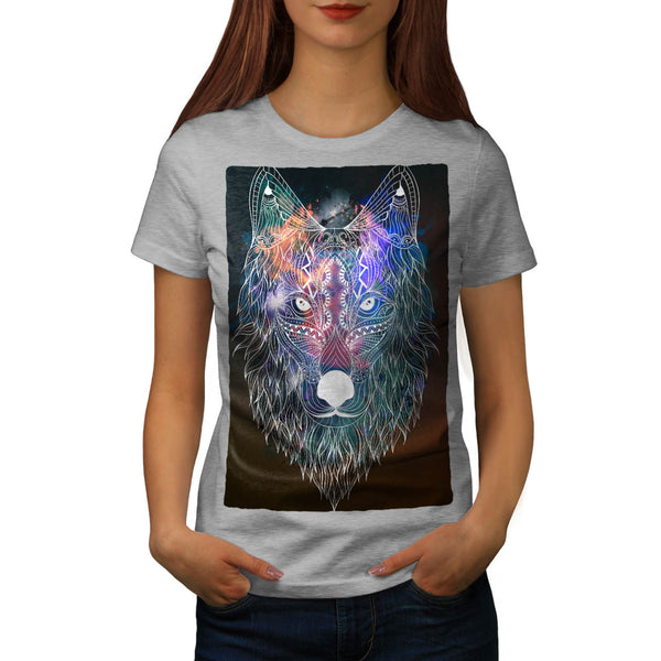 Hipster Wolf Head Womens T-Shirt