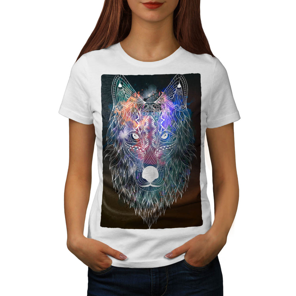 Hipster Wolf Head Womens T-Shirt