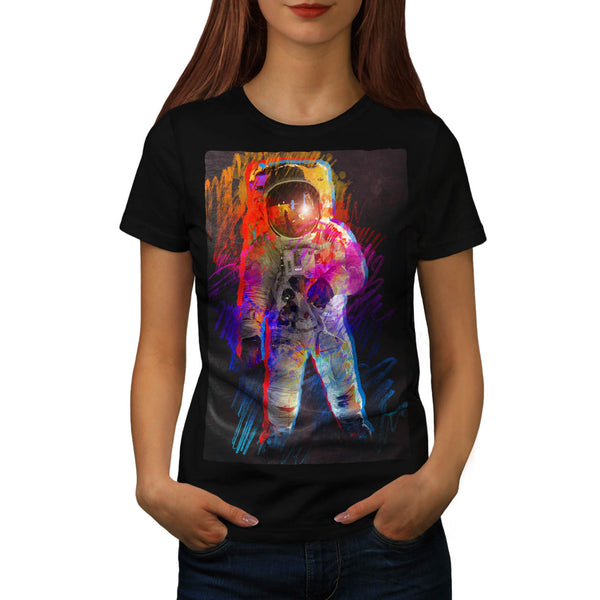 Spaceman Walk Moon Womens T-Shirt