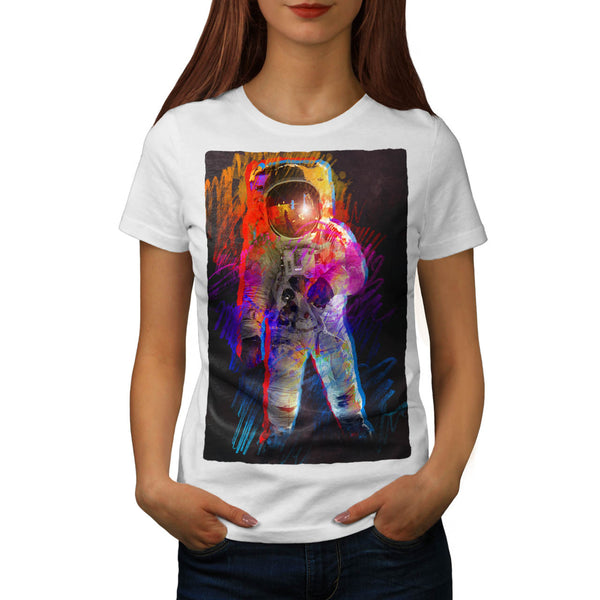 Spaceman Walk Moon Womens T-Shirt