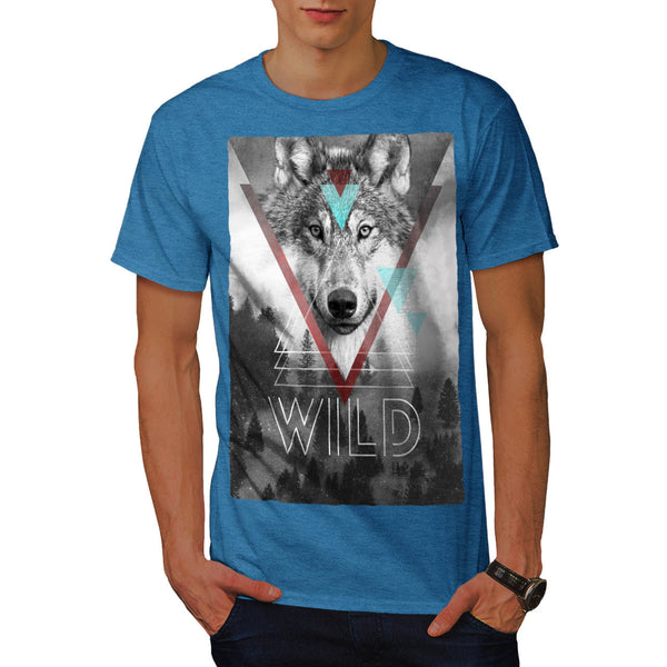 Wolf Head In Forest Mens T-Shirt