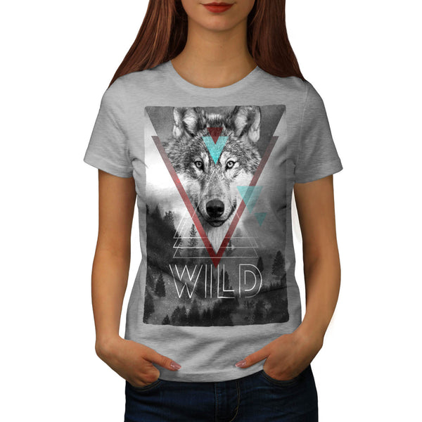 Wolf Head In Forest Womens T-Shirt