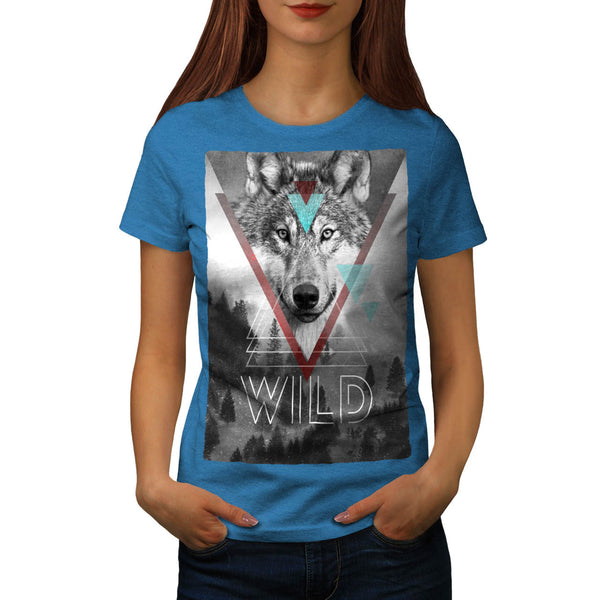 Wolf Head In Forest Womens T-Shirt