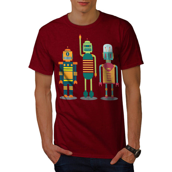 Cartoon Robot Party Mens T-Shirt