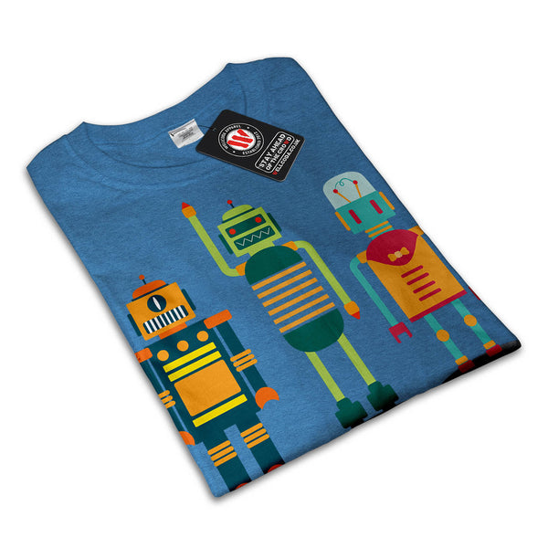 Cartoon Robot Party Mens T-Shirt