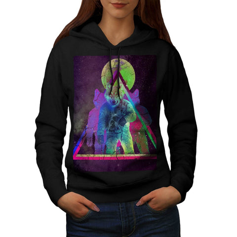 Astronomical Wolf Womens Hoodie