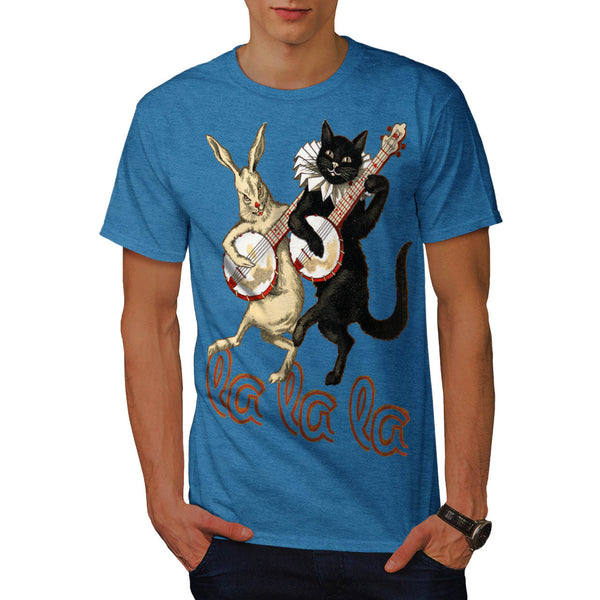 Cat Rabbit Musician Mens T-Shirt