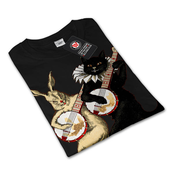 Cat Rabbit Musician Mens Long Sleeve T-Shirt