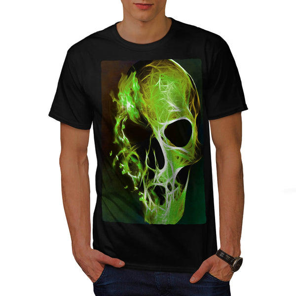 Skull Head Flame Art Mens T-Shirt