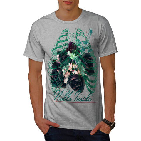 Skull Body Rose Art Mens T-Shirt